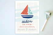 "Regatta Race" - Children's Birthday Party Invitations in Teal by Carolyn MacLaren - Front