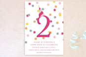 "Confetti Fun" - Children's Birthday Party Invitations in Hot Pink by Pretty Girl Designs - Front