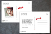 "Circus Stripes" - Children's Birthday Party Invitations in Rainbow by SimpleTe Design - Back of Card Options