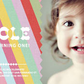 "Circus Stripes" - Children's Birthday Party Invitations in Rainbow by SimpleTe Design - Detail