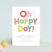 "Happy Day" - Children's Birthday Party Invitations in Dandelion by Itsy Belle Studio - Front