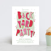 "Backyard Party" - Children's Birthday Party Invitations in Watermelon by Tatiana Nogueiras - Front