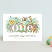 "Jungle One" - Children's Birthday Party Invitations in Jungle by Jennifer Wick - Front