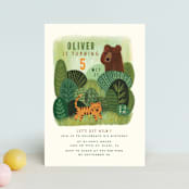 "Bear and Tiger" - Children's Birthday Party Invitations in Forest by iamtanya - Front