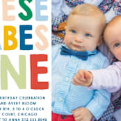 "These Babes" - Children's Birthday Party Invitations in Mint by Baumbirdy - Detail