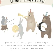 "bears marching band" - Children's Birthday Party Invitations in Primary by Faith Dorn - Detail