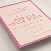 "Cowgirl Sweet Sixteen" - Children's Birthday Party Invitations in Peony by Rachel Cassel - Detail