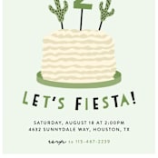 "Let's Fiesta" - Children's Birthday Party Invitations in Sage by Jen Banks - Detail