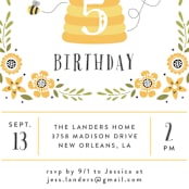 "Bee Day Party" - Children's Birthday Party Invitations in Sunflower by Chasity Smith - Detail