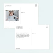 "Bear" - Children's Birthday Party Invitations in Azure by Remioni - Back of Card Options