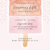 "Sweet Celebration" - Children's Birthday Party Invitations in Fruit Punch by Michelle Taylor - Detail