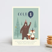 "Into The Woods!" - Children's Birthday Party Invitations in Frosted Lake by Karidy Walker - Front