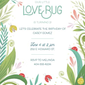 "Little Love Bug" - Children's Birthday Party Invitations in Ladybug by Gia Graham - Detail