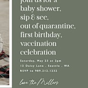 "Rolled into one" - Children's Birthday Party Invitations in Moss by Hudson meet Rose - Detail