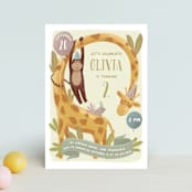 "Animals" - Children's Birthday Party Invitations in Toffee by Remioni - Front