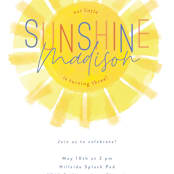 "Little Sunshine" - Children's Birthday Party Invitations in Marshmallow by Rebecca Durflinger - Detail