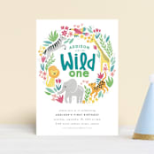 "Jungle Fun" - Children's Birthday Party Invitations in Fuchsia by Jessie Steury - Front