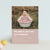 "Made it" - Children's Birthday Party Invitations in Blush by Adelyn T. - Front