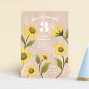 "Sunflower Party" - Children's Birthday Party Invitations in Blush by Pati Cascino - Front