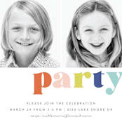 "Party Party" - Children's Birthday Party Invitations in Gumdrops by Jessie Steury - Detail