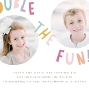"Double the fun" - Children's Birthday Party Invitations in Sherbet by Creo Study - Detail