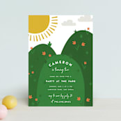"Outdoors" - Children's Birthday Party Invitations in Avocado by Iveta Angelova - Front