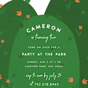 "Outdoors" - Children's Birthday Party Invitations in Avocado by Iveta Angelova - Detail