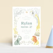 "Jungle Party" - Children's Birthday Party Invitations in Aquamarine by Ana de Sousa - Front