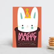 "Magic" - Children's Birthday Party Invitations in Melon by Lori Wemple - Front