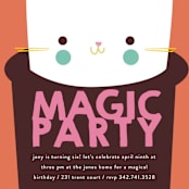 "Magic" - Children's Birthday Party Invitations in Melon by Lori Wemple - Detail
