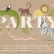 "safari party animals" - Children's Birthday Party Invitations in Linen by Karidy Walker - Detail