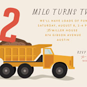 "loads of fun" - Children's Birthday Party Invitations in Dumptruck by Susan Zinader - Detail