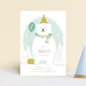 "Winter Fun" - Children's Birthday Party Invitations in Mint by Creo Study - Front