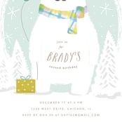 "Winter Fun" - Children's Birthday Party Invitations in Mint by Creo Study - Detail