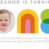 "One" - Children's Birthday Party Invitations in Sunshine by Lori Wemple - Detail
