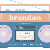"Lets rock" - Children's Birthday Party Invitations in Denim by Creo Study - Detail
