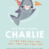 "Snappy Birthday" - Children's Birthday Party Invitations in Ocean by Itsy Belle Studio - Detail