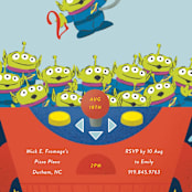 "Disney and Pixar's Toy Story Birthday Claw" - Children's Birthday Party Invitations in Star Alliance by Jackie Crawford - Detail