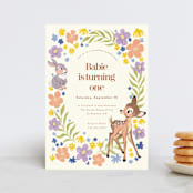 "Disney's Magical Bambi" - Children's Birthday Party Invitations in Cream by Cass Loh - Front
