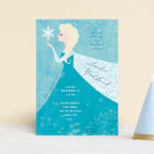 "Disney Elsa's Snowflakes" - Children's Birthday Party Invitations in Frost by Holly Whitcomb - Front