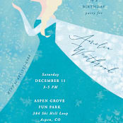 "Disney Elsa's Snowflakes" - Children's Birthday Party Invitations in Frost by Holly Whitcomb - Detail