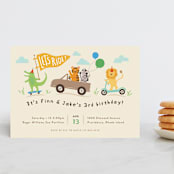 "Let's ride" - Children's Birthday Party Invitations in Crepe by Jennifer Wick - Front