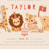 "It's a party" - Children's Birthday Party Invitations in Poppy by Vivian Yiwing - Detail