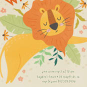 "Wild Lion" - Children's Birthday Party Invitations in Sand by Vera Lim - Detail