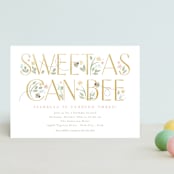 "Sweet As Can Bee" - Children's Birthday Party Invitations in Linen by Robert and Stella - Front