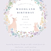 "Woodland" - Children's Birthday Party Invitations in Dusk by Lori Wemple - Detail