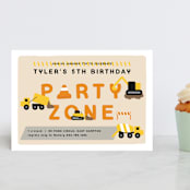 "party zone" - Children's Birthday Party Invitations in Lemon Drop by Nicole Senecal - Front