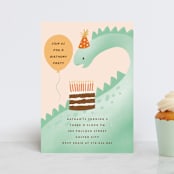 "bronto" - Children's Birthday Party Invitations in Avocado by chocomocacino - Front