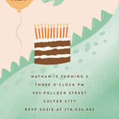 "bronto" - Children's Birthday Party Invitations in Avocado by chocomocacino - Detail