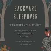 "Midnight Garden" - Children's Birthday Party Invitations in Licorice by Kampai Designs - Detail